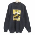 XL★古着 長袖 スウェット メンズ 90年代 90s 騎士 大きいサイズ クルーネック USA製 黒 25dec16