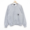 L★古着 長袖 スウェット メンズ 90年代 90s PCC 刺繍 クルーネック USA製 グレー 霜降り 25dec18