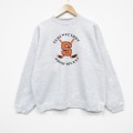 XL★古着 ヘインズ 長袖 スウェット メンズ 90年代 90s ユースホッケー クルーネック 薄グレー 霜降り 25dec18