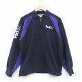 L★古着 長袖 ハーフジップ スウェット メンズ FedEx 襟付き 黒他【spe】 25dec16