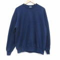 L★古着 ジャージーズ 長袖 スウェット メンズ 90年代 90s 無地 クルーネック USA製 紺 25dec16