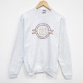 M★古着 長袖 スウェット メンズ 90年代 90s IWU 刺繍 クルーネック USA製 薄グレー 霜降り 25dec20