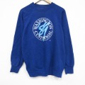 L★古着 長袖 スウェット メンズ 80年代 80s ワシントン ラグラン クルーネック USA製 青 25dec23