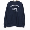 XL★古着 チャンピオン champion 長袖 スウェット メンズ ヤマハ 企業広告 クルーネック 薄紺 25dec23