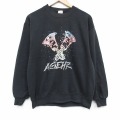 M★古着 ジャージーズ 長袖 スウェット メンズ 80年代 80s AGEHR クルーネック USA製 黒 25dec23