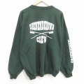 XL★古着 ヘインズ 長袖 スウェット メンズ CREW クルーネック 濃緑 25dec24