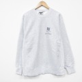 XL★古着 長袖 スウェット メンズ 90年代 90s BOOZ クルーネック USA製 薄グレー 霜降り【spe】 25dec25