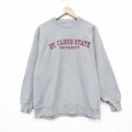 L★古着 ジャンスポーツ 長袖 スウェット メンズ 00年代 00s CLOUD クルーネック グレー 霜降り 25dec25