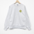 XL★古着 リー Lee 長袖 スウェット メンズ 00年代 00s ベースボール クルーネック 薄グレー 霜降り 25dec25