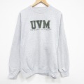 XL★古着 ジャンスポーツ 長袖 スウェット メンズ 00年代 00s UVM 刺繍 クルーネック 薄グレー 霜降り 25dec25