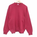 L★古着 BVD 長袖 スウェット メンズ 90年代 90s 無地 クルーネック USA製 エンジ 25dec25