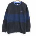 XL★古着 リーバイス Levis 長袖 スウェット メンズ クルーネック 黒他 ボーダー 25dec26