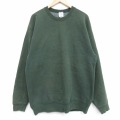 L★古着 長袖 スウェット メンズ 90年代 90s 無地 クルーネック USA製 濃緑 25dec29