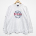 L★古着 ジャンスポーツ 長袖 スウェット メンズ 90年代 90s Alumni カレッジ クルーネック USA製 薄グレー 霜降り 25dec29