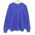 L★古着 フルーツオブザルーム 長袖 スウェット メンズ 90年代 90s 無地 ラグラン クルーネック USA製 紫 25dec29