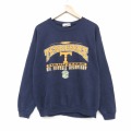 L★古着 長袖 スウェット メンズ 90年代 90s テネシー クルーネック USA製 紺 25dec29