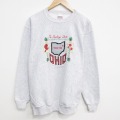M★古着 長袖 スウェット メンズ 90年代 90s オハイオ 刺繍 クルーネック USA製 薄グレー 霜降り 26jan05