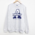 XL★古着 リー Lee 長袖 スウェット メンズ 90年代 90s ALBANY クルーネック USA製 薄グレー 霜降り 26jan05