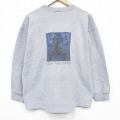 L★古着 ラッセル 長袖 スウェット メンズ 90年代 90s クマ クルーネック USA製 薄グレー 霜降り 26jan06