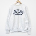 XL★古着 MVスポーツ 長袖 スウェット メンズ 90年代 90s ニューヨーク 大きいサイズ クルーネック USA製 薄グレー 霜降り 26jan06