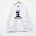 XL★古着 ジャンスポーツ 長袖 スウェット メンズ 90年代 90s R 刺繍 クルーネック USA製 薄グレー 霜降り【spe】 26jan06