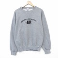 L★古着 ラッセル 長袖 スウェット メンズ 00年代 00s AU 刺繍 クルーネック グレー 霜降り 26jan06