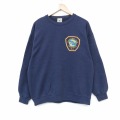 L★古着 リー Lee 長袖 スウェット メンズ 00年代 00s 消防署 クルーネック 紺 26jan06