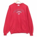 L★古着 ジャージーズ 長袖 スウェット メンズ 90年代 90s ネブラスカ クルーネック USA製 赤 26jan07