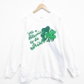 XL★古着 長袖 スウェット メンズ 90年代 90s クローバー ラグラン クルーネック USA製 白 26jan07