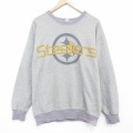 XL★古着 長袖 スウェット メンズ 90年代 90s NFL ピッツバーグスティーラーズ ツートンカラー クルーネック USA製 グレー 霜降り アメフト スーパーボウル【spe】 26jan07