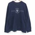 エディーバウアー 長袖スウェット ビッグロゴ ネイビー XL | 古着
