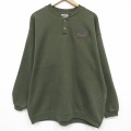 XL★古着 リー Lee 長袖 スウェット メンズ 90年代 90s ケンタッキー ヘンリーネック USA製 緑 26jan07