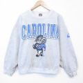 L★古着 ナイキ NIKE 長袖 スウェット メンズ 90年代 90s カロライナ クルーネック グレー 霜降り【spe】 26jan13