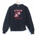 M★古着 ジャージーズ 長袖 スウェット メンズ 90年代 90s F 刺繍 クルーネック USA製 黒 26jan13