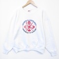 XL★古着 長袖 スウェット メンズ 90年代 90s スポーツ 大きいサイズ クルーネック 白 26jan13