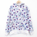 XL★古着 チャンピオン champion 長袖 スウェット パーカー メンズ 総柄 大きいサイズ クルーネック 白 26jan13