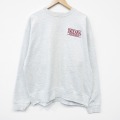 XL★古着フルーツオブザルーム  長袖 スウェット メンズ 90年代 90s インディアナ クルーネック USA製 薄グレー 霜降り 26jan14