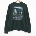 XL★古着 フルーツオブザルーム 長袖 スウェット メンズ 90年代 90s 灯台 クルーネック USA製 濃緑 26jan14