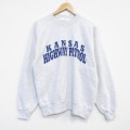 M★古着 長袖 スウェット メンズ 90年代 90s カンザス クルーネック USA製 薄グレー 霜降り 26jan22