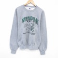 M★古着 ラッセル 長袖 スウェット メンズ 00年代 00s アメフト クルーネック グレー 霜降り 26jan15
