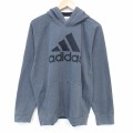 XL★古着 アディダス adidas 長袖 スウェット パーカー メンズ ビッグロゴ ラグラン 濃グレー 霜降り 26jan15