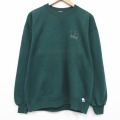 L★古着 ラッセル 長袖 スウェット メンズ 90年代 90s ワンポイントロゴ クルーネック USA製 緑【spe】 26jan26