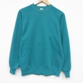 M★古着 ジャージーズ 長袖 スウェット メンズ 80年代 80s 無地 ラグラン クルーネック USA製 薄緑【spe】 26jan26