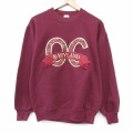 M★古着 ジャージーズ 長袖 スウェット メンズ 90年代 90s OC 刺繍 クルーネック USA製 エンジ 26feb02