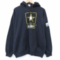 ミリタリー 長袖スウェットパーカー ARMY ブラック XL | 古着