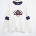 XL★古着 長袖 スウェット メンズ 90年代 90s ミリタリー USネイビー クルーネック USA製 薄ベージュ 26feb04