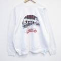 L★古着 ディスカス 長袖 スウェット メンズ 80年代 80s チアーズ クルーネック USA製 白 26feb04