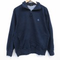 L★古着 ノーティカ 長袖 ブランド ハーフジップ スウェット メンズ ワンポイントロゴ コンペティション 薄紺 26feb04