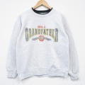 M★古着 長袖 スウェット メンズ 90年代 90s グランドファーザー クルーネック USA製 薄グレー 霜降り 26feb05