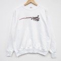 L★古着 SIGNAL 長袖 スウェット メンズ 80年代 80s シカ クルーネック USA製 白【spe】 26feb05